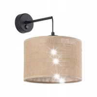 KINKIET ŚCIENNY Z OKRĄGŁYM ABAŻUREM TK LIGHTING JUTA 6858 BEŻOWY NATURALNY