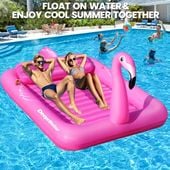 MATERAC WODNY DMUCHANY FLAMING WYGODNY BEZPIECZNY RÓŻOWY DUŻY 205X150 XXL
