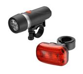 Lampki do roweru - przód czarna 5 super white LED + tył 3 LED