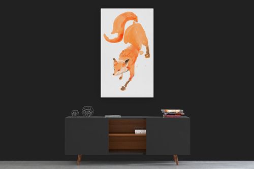 OBRAZ NA PŁÓTNIE CANVAS ABSTRAKCJA LIS AKWARELOWY 77X130 CM na Arena.pl