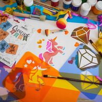 SZABLONY do Rysowania Malowania dla Dzieci ZESTAW 8 szt Baśnie WRÓŻKI Magia