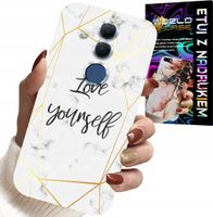 ETUI DO HUAWEI MATE 20 LITE - BIAŁY MARMUREK W ZŁOTE RAMKI LOVE YOU