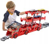 CIĘŻARÓWKA TIR LAWETA AUTA RESORAKI 6 SZT SAMOCHODZIKI WYRZUTNIA DLA DZIECI