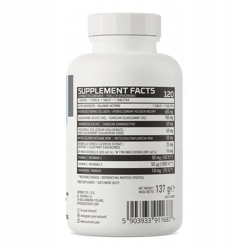 OstroVit Flex Regen 120 tab KOMPLEKS NA STAWY KOLAGEN MSM Glukozamina Wit C na Arena.pl