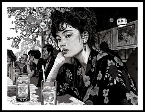 Plakat 80x60cm Czarne Kimono na Arena.pl
