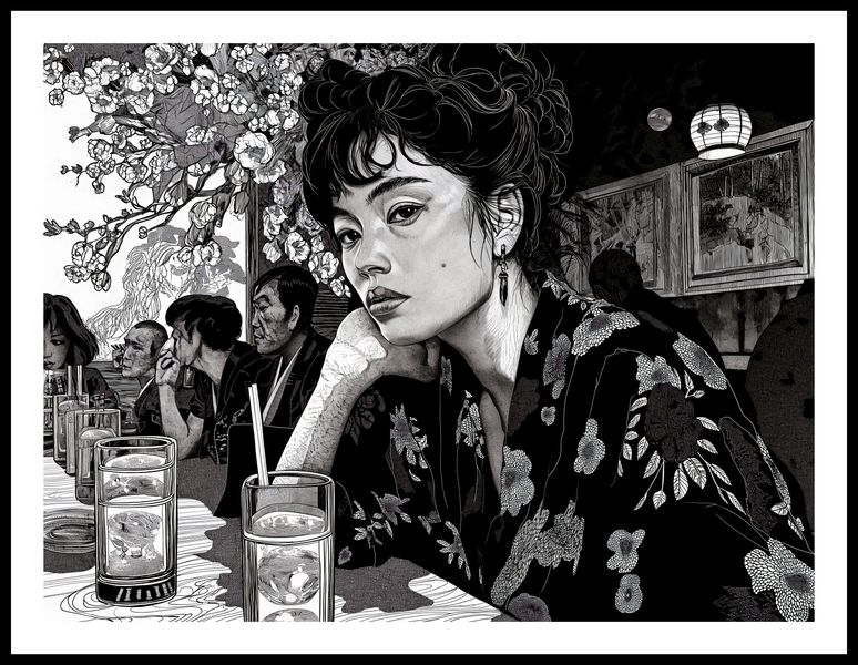 Plakat 80x60cm Czarne Kimono zdjęcie 3