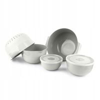 KADAX Zestaw Misek Kuchennych 7El + Durszlak 3L Plastikowe Białe