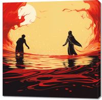 Obraz 100x100cm Wodny Krajobraz Żywych Barw