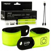 Opaski odblaskowe LED samozaciskowe na rękę ramię rower AVENTO 20lm x2