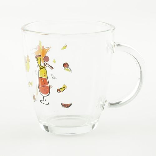 SZKLANKA Z UCHEM KUBEK SZKLANY TRADYCYJNY DO KAWY HERBATY 320 ML Z WZOREM na Arena.pl