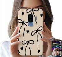 ETUI DO SAMSUNG GALAXY S9 PLUS - BEŻOWE KOKARDKI WSTĄŻKA MODNE WZORY