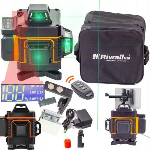 Laser krzyżowy Riwall RNP-01 16 Linii Pro +Zestaw akcesoriów 25 m na Arena.pl