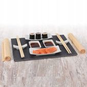 Zestaw do Sushi robienia serwowania Pałeczki Mata bambusowa Kamień Naczynia