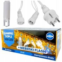 SOPLE 300 LED LAMPKI ZEWNĘTRZNE BIAŁE CIEPŁE STAŁE + FLASH KURTYNA ŚWIETLNA