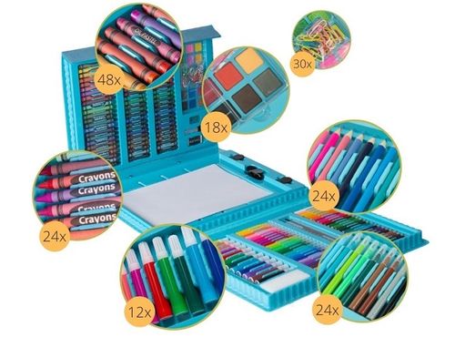 ZESTAW DO MALOWANIA RYSOWANIA ARTYSTYCZNY WALIZKA Niebieska DZIECI PREZENT na Arena.pl