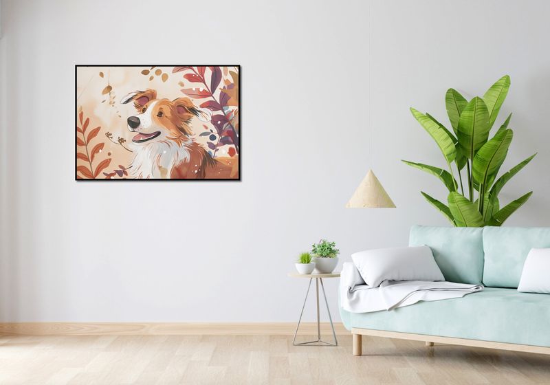 Plakat 100x70cm Collie Jesienną Porą zdjęcie 4