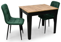 Mały stół 70x90 cm i 2 krzesła kompaktowy zestaw do kawalerki kuchni aneksu