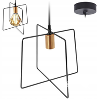 Lampa wisząca metalowa czarna złota VILDE 569041