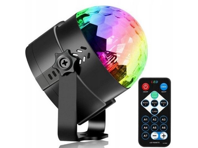 Kula DISCO LED PROJEKTOR z pilotem RGB zdjęcie 1
