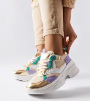 Biało-złote sneakersy damskie Séguin 40