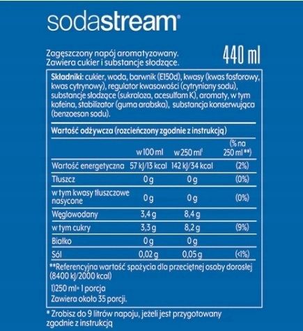 Syrop koncentrat do wody SodaStream Pepsi 2x440ml zdjęcie 3