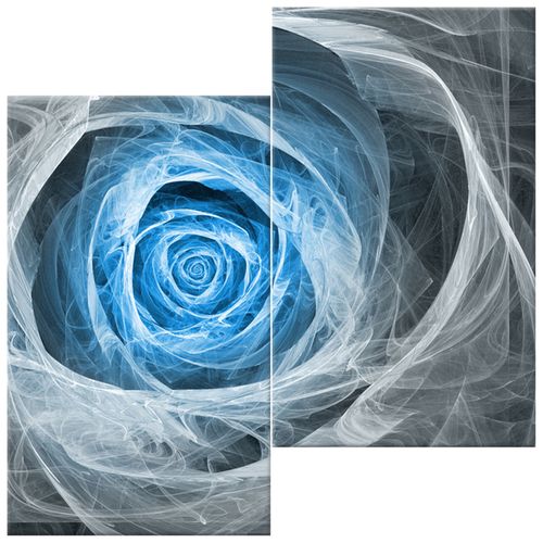 Obraz Płótno 60X60 Błękitna Róża Fraktalna na Arena.pl