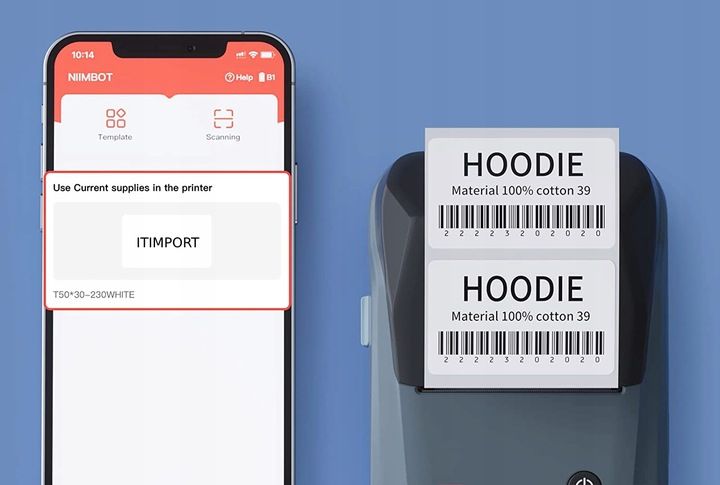 NIIMBOT B1 Drukarka Termiczna NAKLEJKI Bluetooth zdjęcie 8
