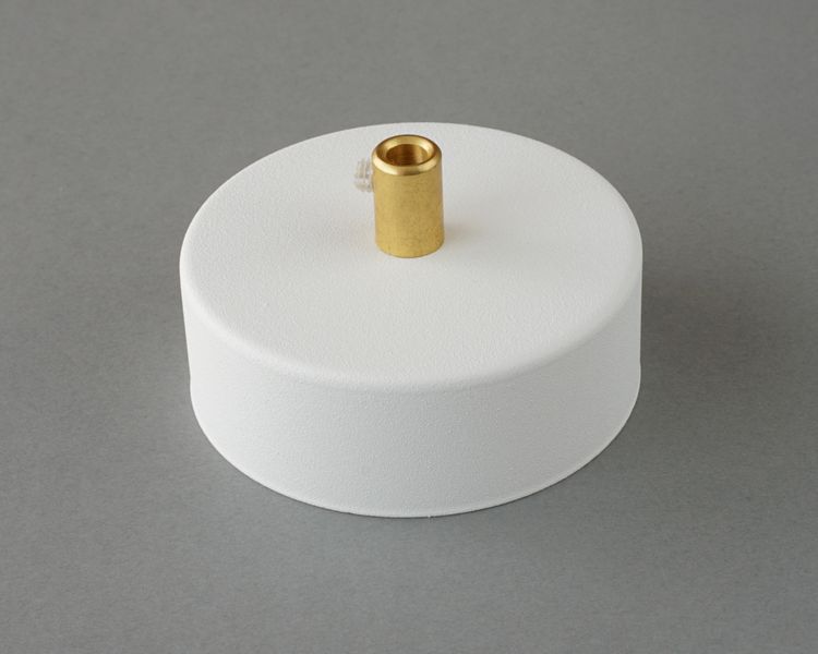 Podsufitka metalowa 1 otwór 80mm kolor biały+ mosiądz zdjęcie 4