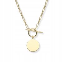 NASZYJNIK SREBRNY POZŁACANY Z OZDOBNYM ZAPIĘCIEM