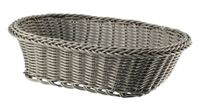 Koszyk pleciony tworzywa COMBO owalny szary imitacja wikliny na chleb