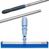 ściągaczka gumowa z pojedynczym piórem + kij aluminiowy niebieski