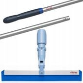 ściągaczka gumowa z pojedynczym piórem + kij aluminiowy niebieski