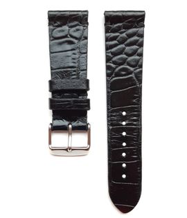 Pasek do zegarka 22mm skóra czarny- krokodyl - polskie - Lamato