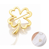 broszka ozdobna - elegancka złota koniczyna bz228