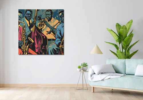 Obraz 100x100cm Jazzmani w Gazie na Arena.pl