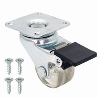 Kółko meblowe gumowe z gumą ogumowane KM fi 35 mm z hamulcem 30kg