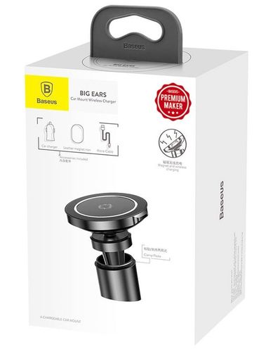 BASEUS BIG EARS CAR MOUNT WIRELESS CHARGER BLACK na Arena.pl