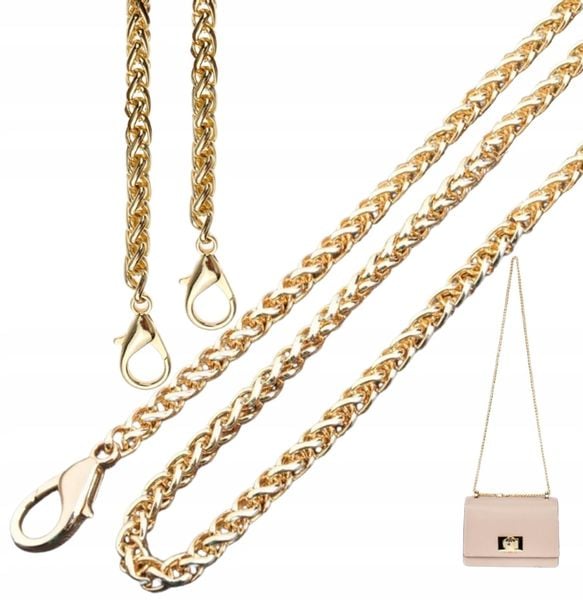 Pasek Złoty Do Torby Torebki Łańcuch Długi Metal zdjęcie 1