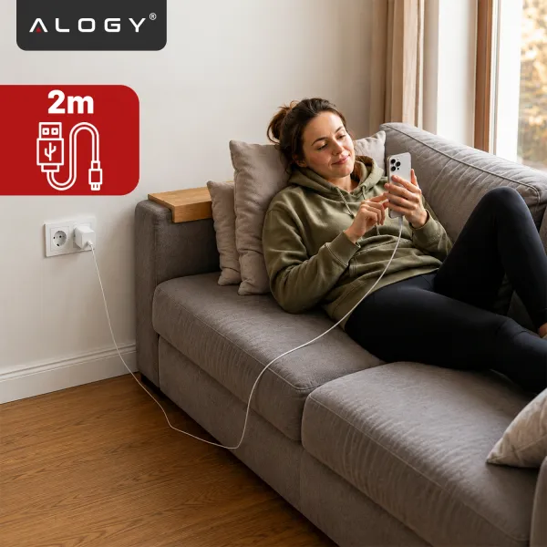 Kabel 2m Lightning do USB-A USB do Apple iPhone, iPad, iPod BOX Biały zdjęcie 8