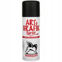 2 x Farba akrylowa spray MATOWY efekt w aerozolu malarski Renesans CZARNA 2