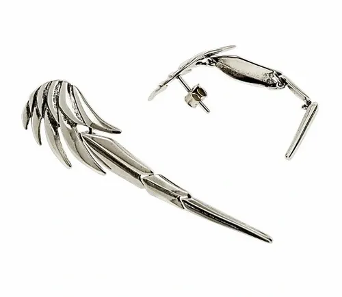 KOLCZYKI SREBRNE 925 WISZĄCE SKRZYDŁA ANIOŁA DŁUGIE OKAZAŁE SREBRO 925 na Arena.pl