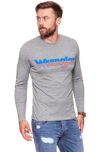 WRANGLER LS LOGO TEE GREY MARL W7A85D3VB L na Arena.pl