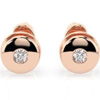 kolczyki z różowego srebra 925 z diamentem (brylantem) 0,08 ct lab