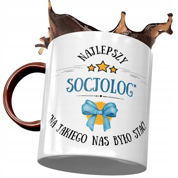 Kubek Bordowy Dla Socjologa Najlepszy Socjolog Z Nadrukiem Ze Zdjęciem zdjęcie 1