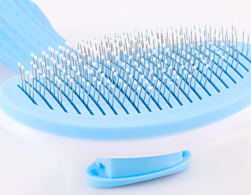 Grzebień szczotka do usuwania sierści samoczyszcząca dla psa kota niebieska na Arena.pl