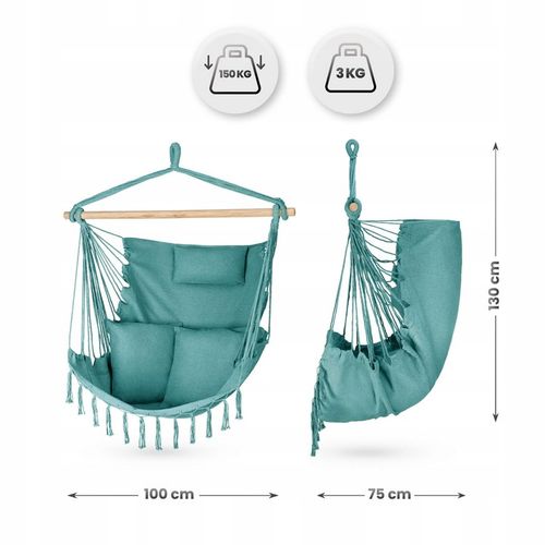 FOTEL WISZĄCY KRZESŁO BRAZYLIJSKE HUŚTAWKA HAMAK BOHO FRĘDZLE OUTTEC na Arena.pl