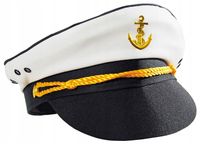 Czapka Marynarska KAPITAN Statku Marynarz z Kotwicą Dowódca Karnawał Bal