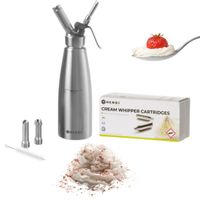 SYFON DO BITEJ ŚMIETANY ZE STALI NIERDZEWNEJ 1L + 24 NABOJE N2O HENDI