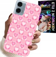 ETUI DO MOTOROLA G24 / G04 - SERCA KRATKA RÓŻOWA OBUDOWA CASE + FOLIA