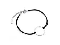 Bransoletka szczęścia celebrytka kółko kółeczko circle ring bawełna srebro 925 Z1671B_B